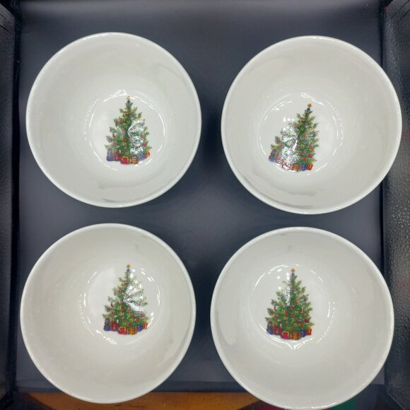 4 Christopher Radko Traditions Holiday Celebrations Christmas Soup/Cereal Bowls - Picture 2 of 5